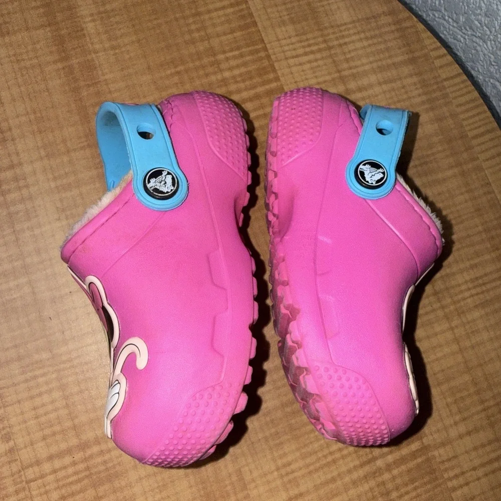 Crocs Disney Minnie Mouse Lined Pink Blue Clogs Mules Toddler Shoes Girls C7